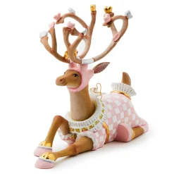 MacKenzie-Childs Patience Brewster Dash Away Sitting Cupid Reindeer Figure| Holiday|Room Accents