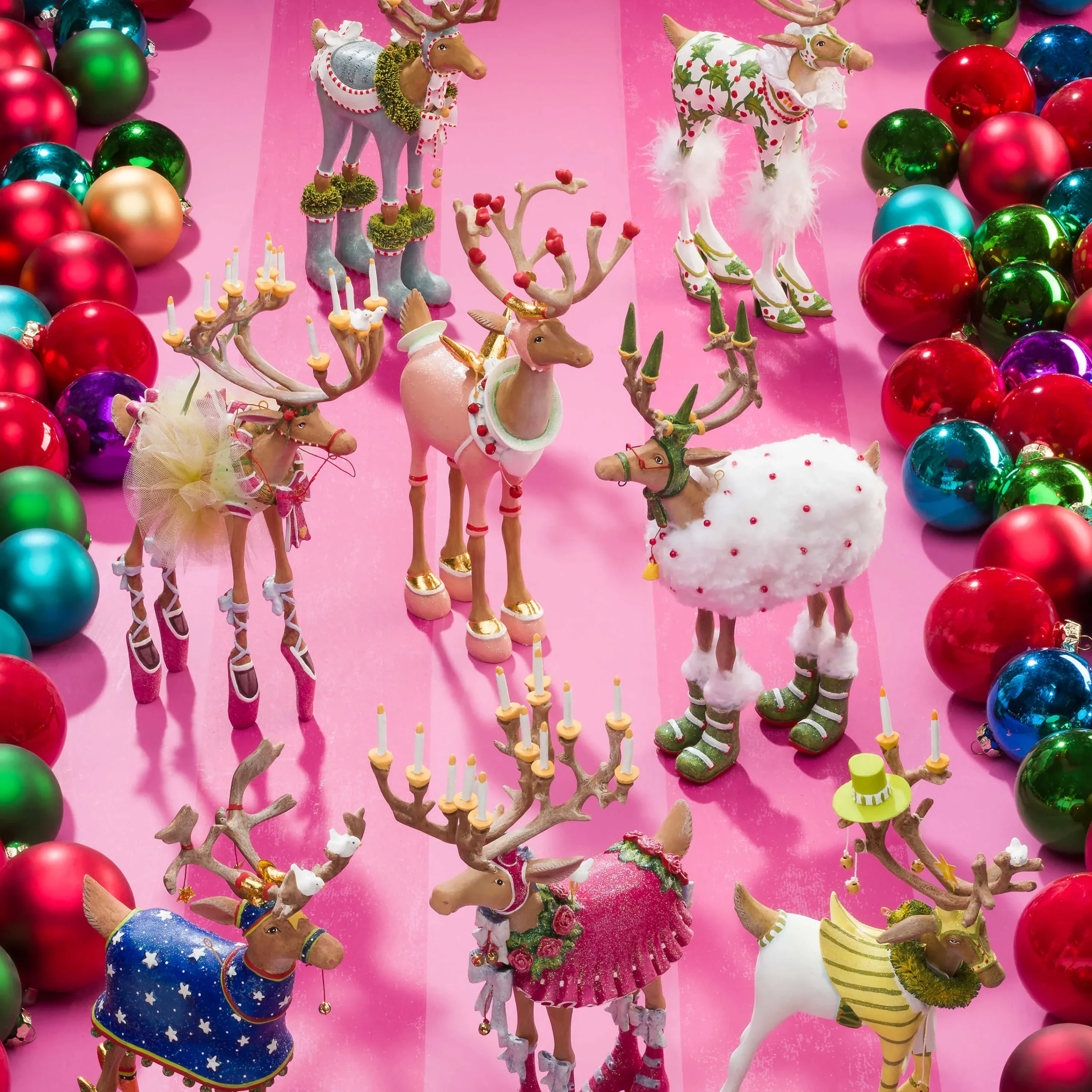 MacKenzie-Childs Patience Brewster Dash Away Donna Reindeer Figure| Holiday|Room Accents