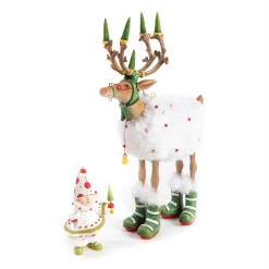 MacKenzie-Childs Patience Brewster Dash Away Blitzen Reindeer Figure| Holiday|Room Accents