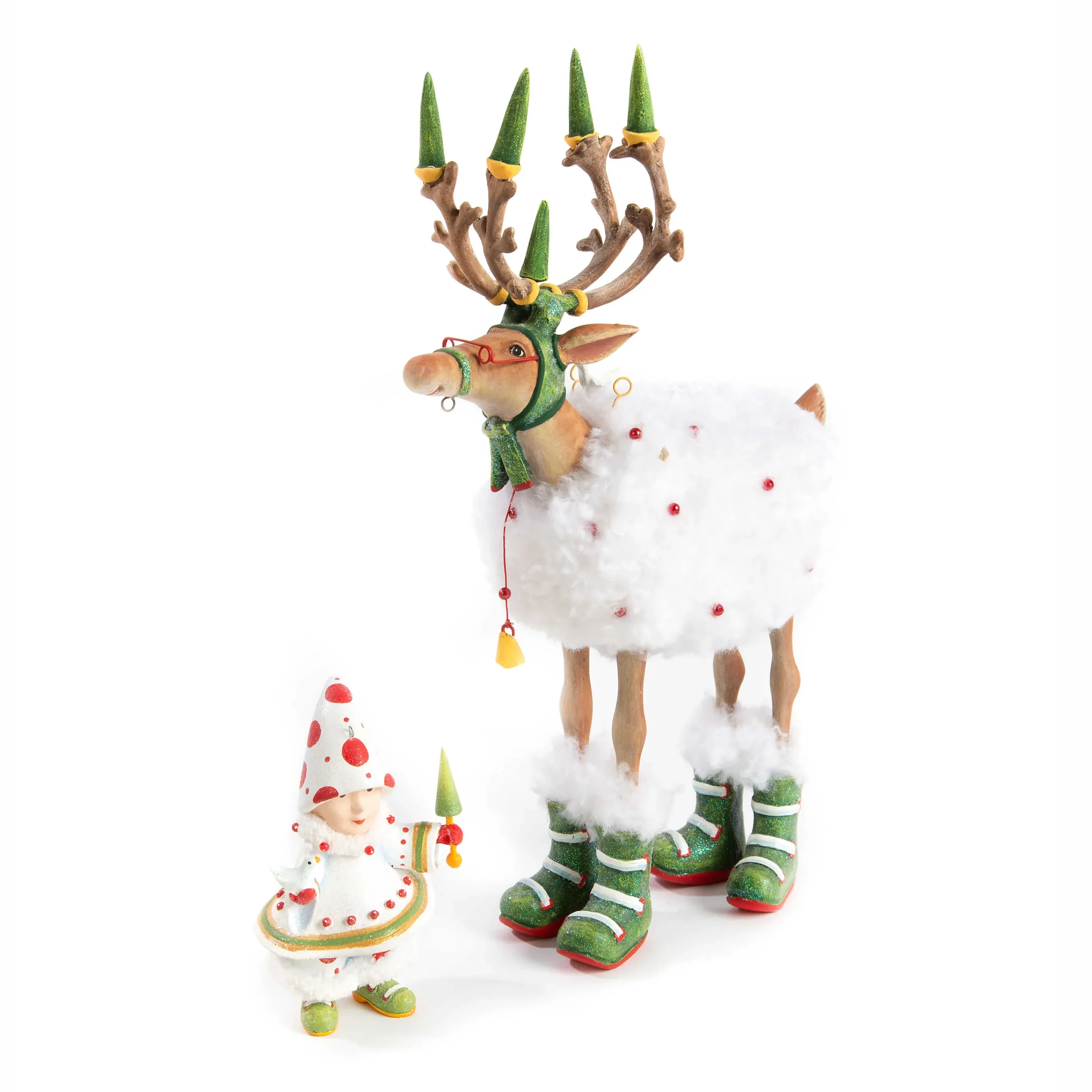 MacKenzie-Childs Patience Brewster Dash Away Blitzen Reindeer Figure| Holiday|Room Accents