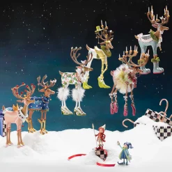 MacKenzie-Childs Patience Brewster Dash Away Comet Reindeer Figure| Holiday|Room Accents