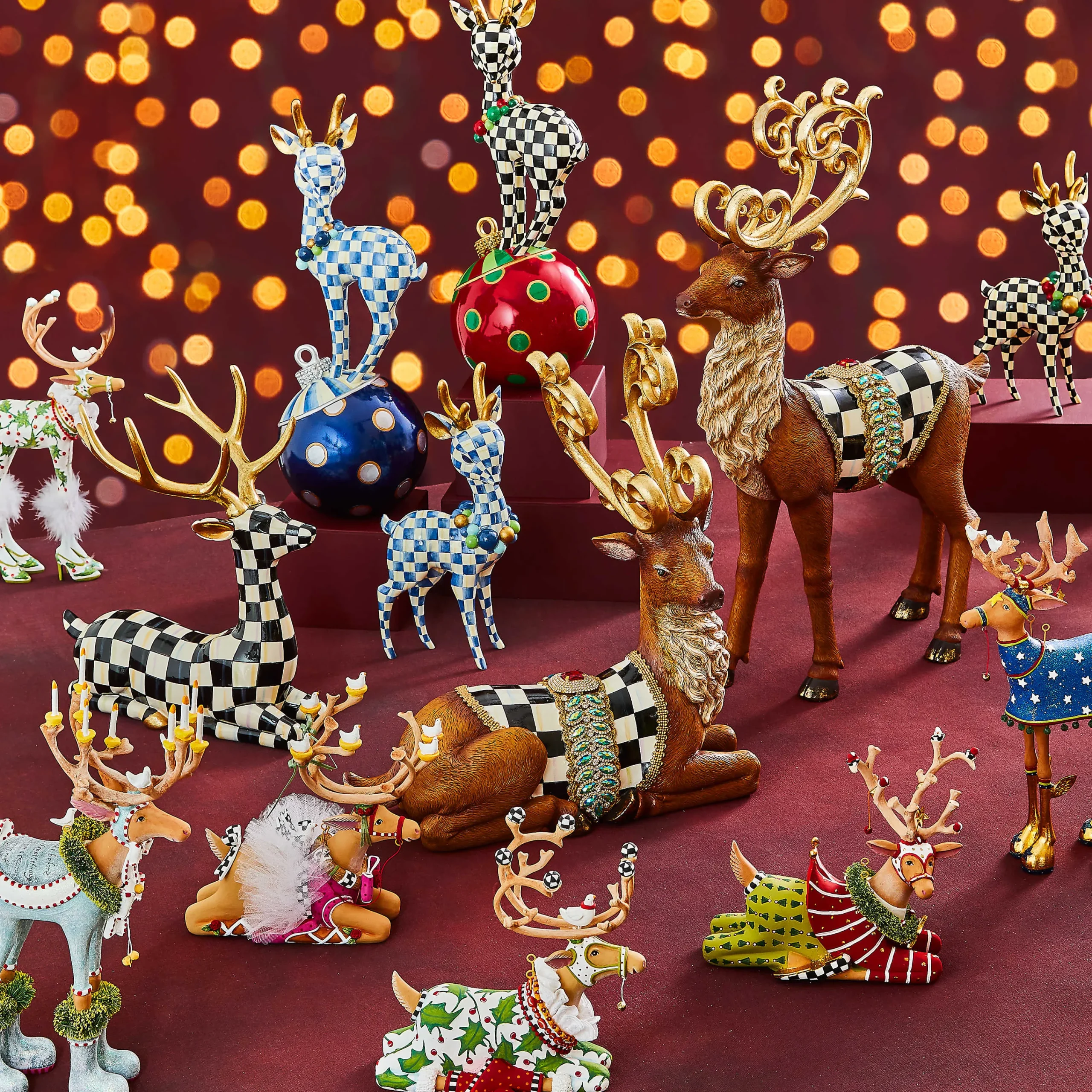 MacKenzie-Childs Patience Brewster Dash Away Vixen Reindeer Figure| Holiday|Room Accents