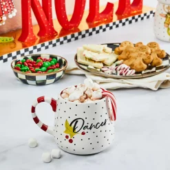 MacKenzie-Childs Patience Brewster Dash Away Reindeer Mugs, Set of 4| Holiday|Drinkware
