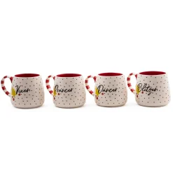 MacKenzie-Childs Patience Brewster Dash Away Reindeer Mugs, Set of 4| Holiday|Drinkware