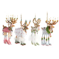 MacKenzie-Childs Patience Brewster Dash Away Reindeer Ornament Set| Holiday