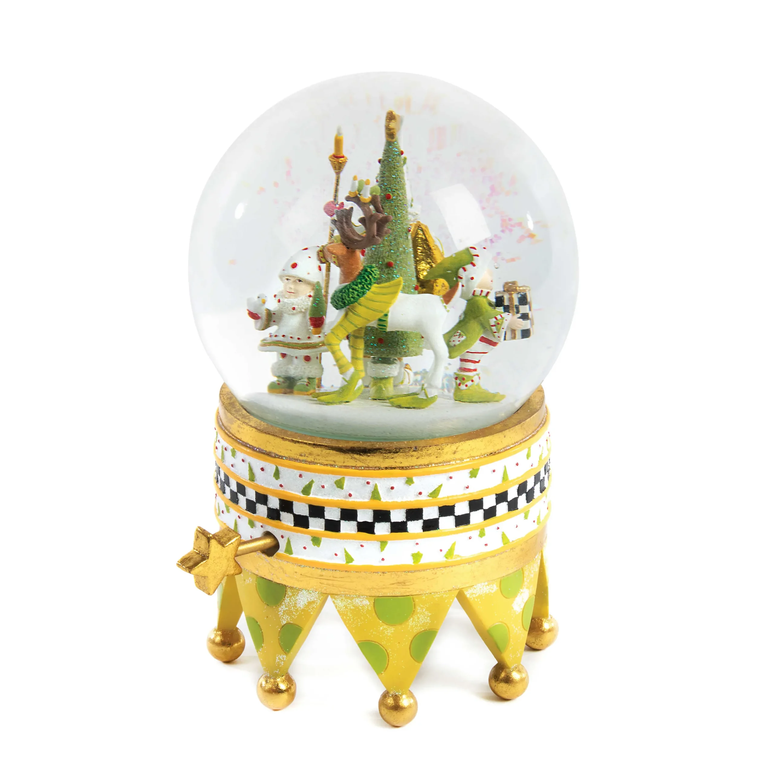 MacKenzie-Childs Patience Brewster Dash Away Santa Snow Globe| Holiday