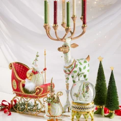 MacKenzie-Childs Patience Brewster Dash Away Santa Snow Globe| Holiday