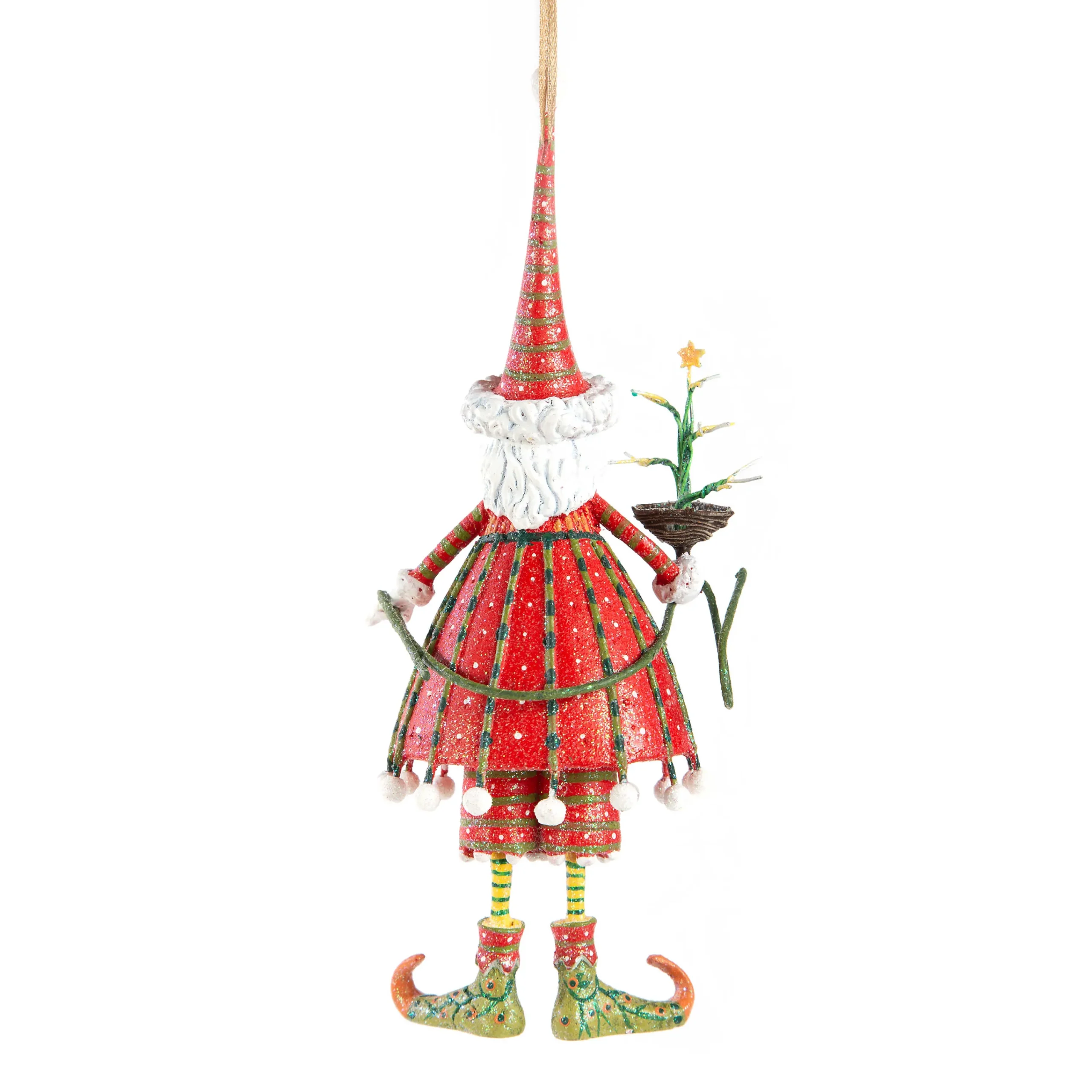 MacKenzie-Childs Patience Brewster Dash Away Dashing Santa Ornament| Holiday