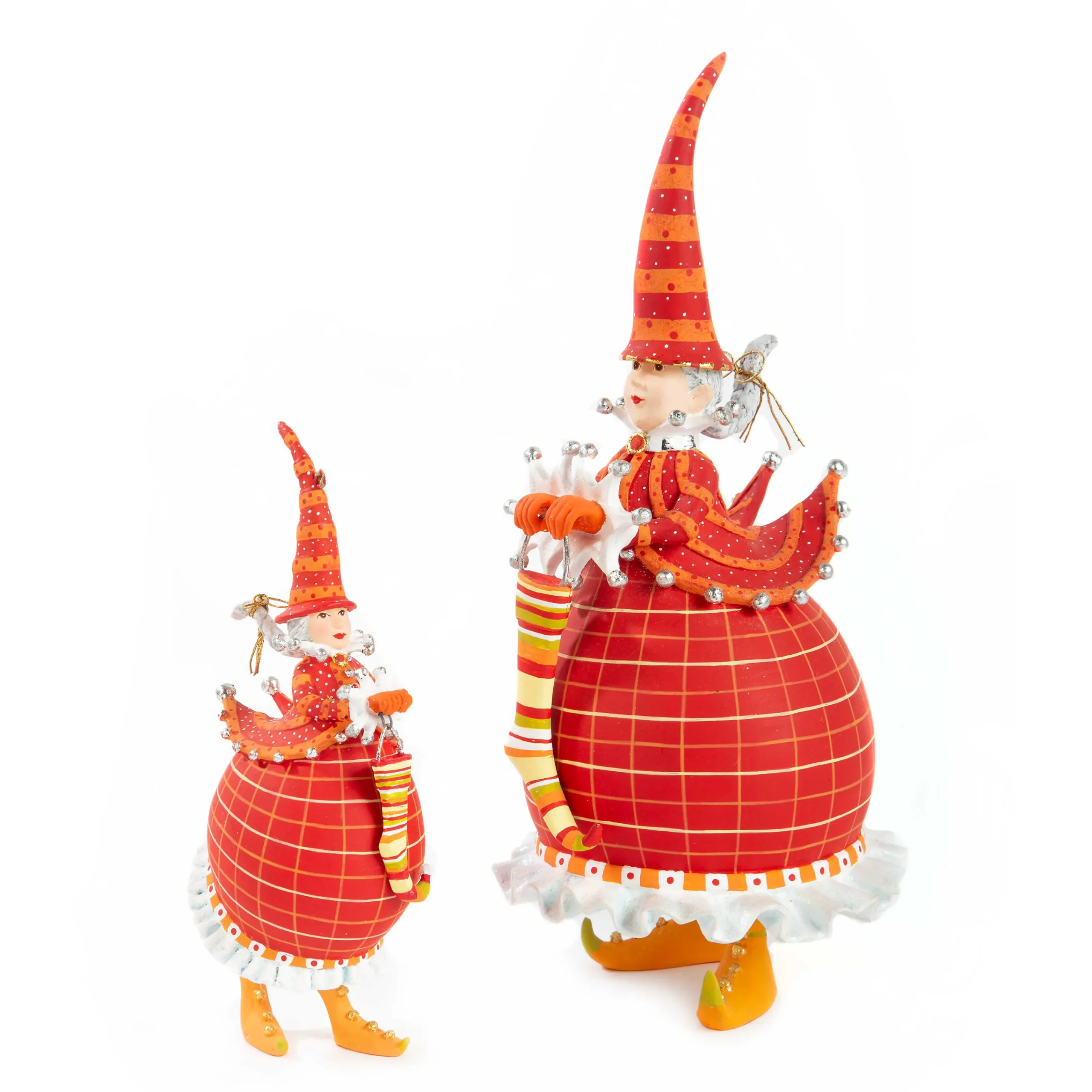 MacKenzie-Childs Patience Brewster Dash Away Red Mrs. Santa Figure| Holiday|Room Accents