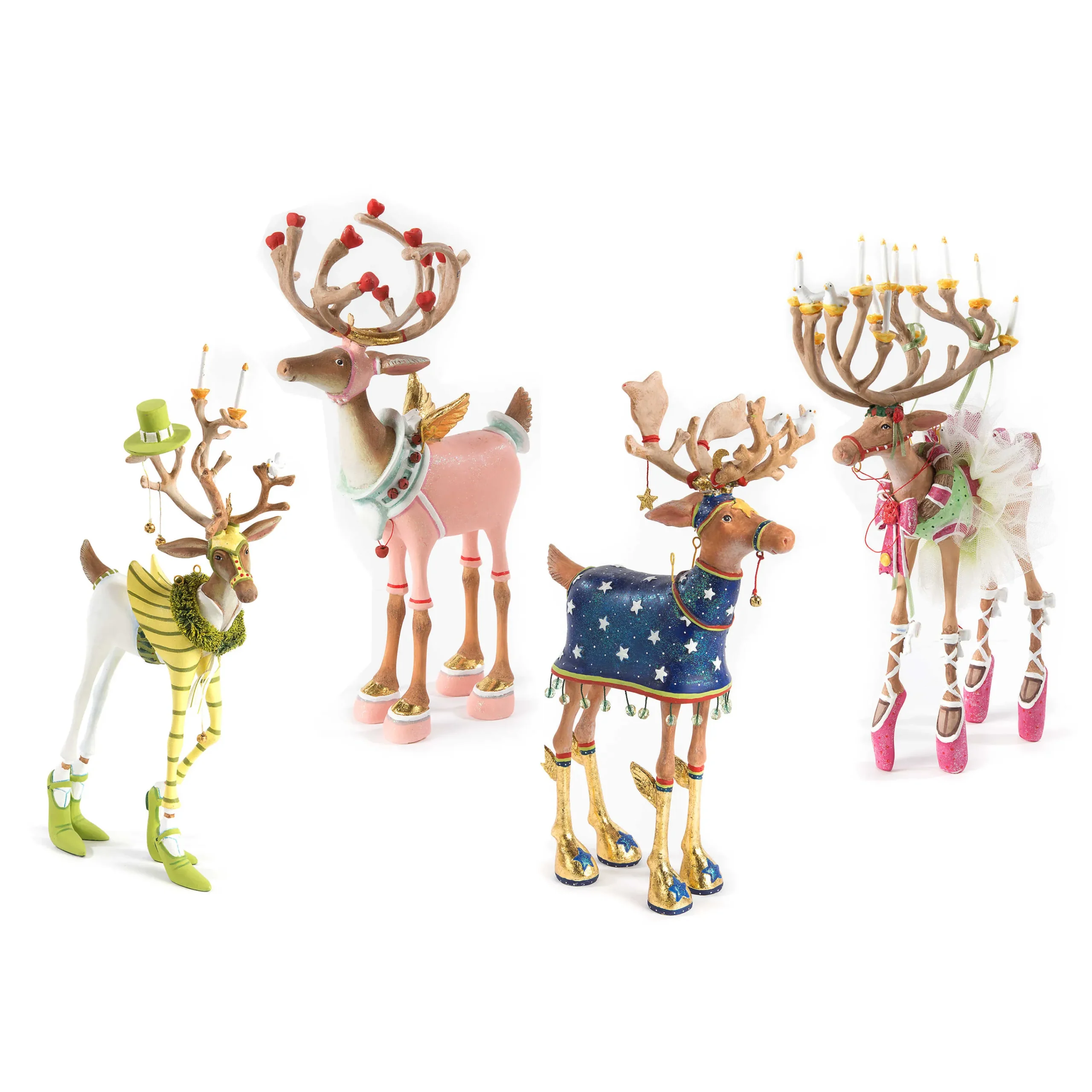 MacKenzie-Childs Patience Brewster Dash Away Reindeer Figure Set-B| Holiday|Room Accents