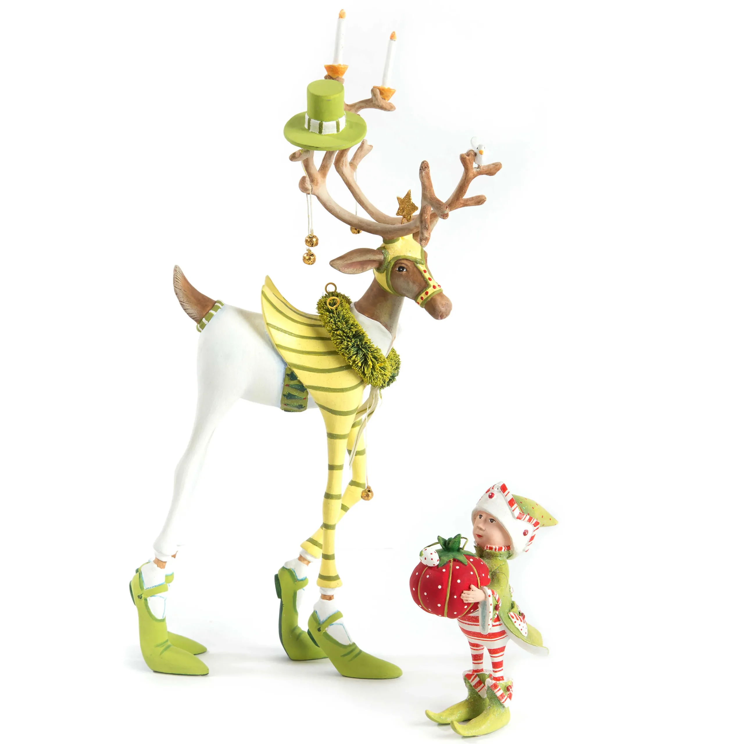 MacKenzie-Childs Patience Brewster Dash Away Prancer's Elf Ornament| Holiday