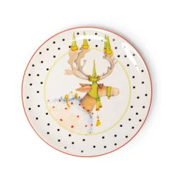 MacKenzie-Childs Patience Brewster Dash Away Dessert Plates, Set of 4| Holiday|Dinnerware & Flatware