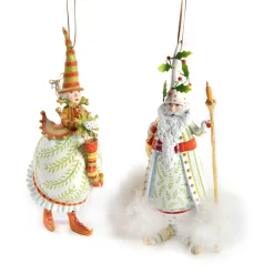 MacKenzie-Childs Patience Brewster Dash Away Candlelight Santa Ornament| Holiday