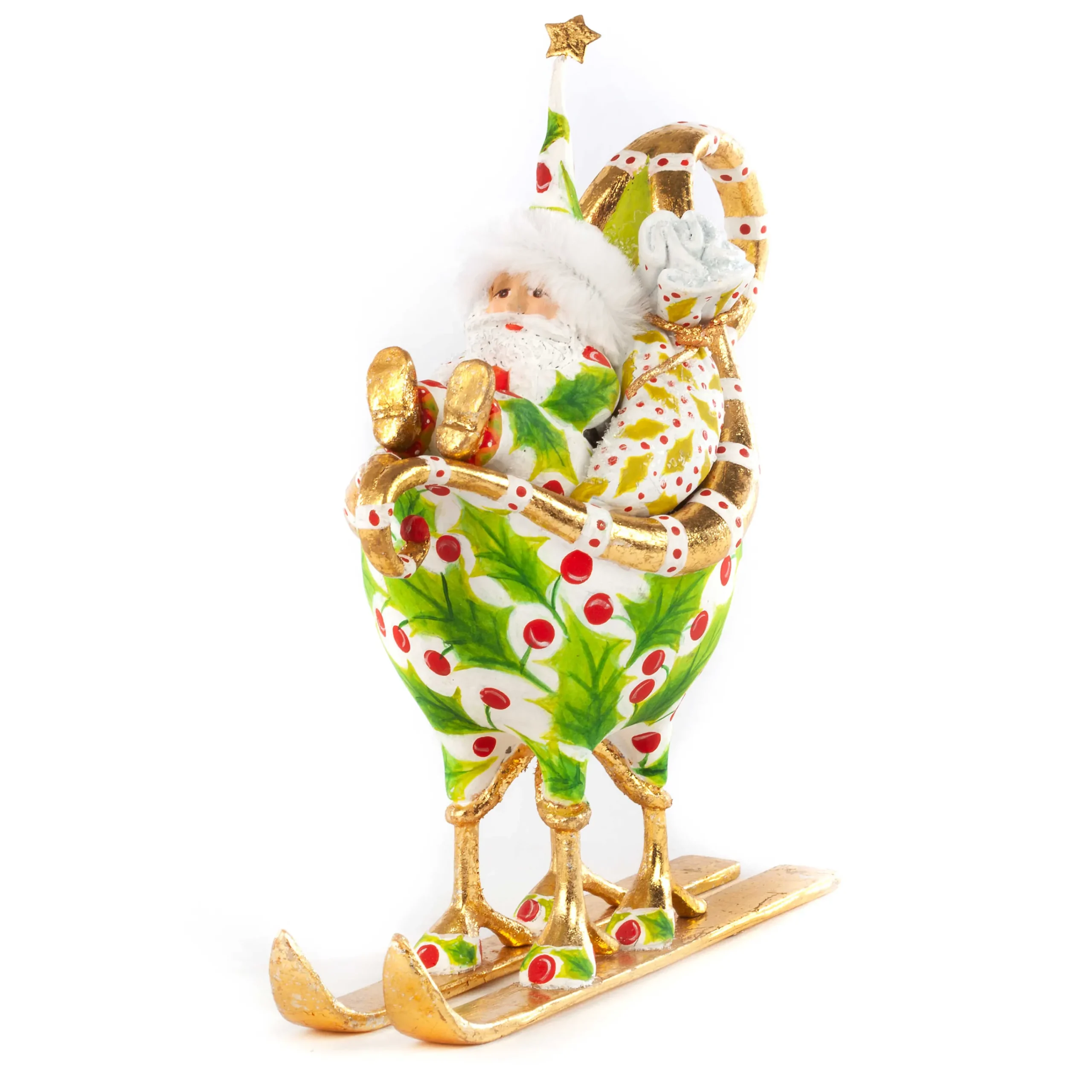 MacKenzie-Childs Patience Brewster Dash Away Santa in Sleigh Ornament| Holiday