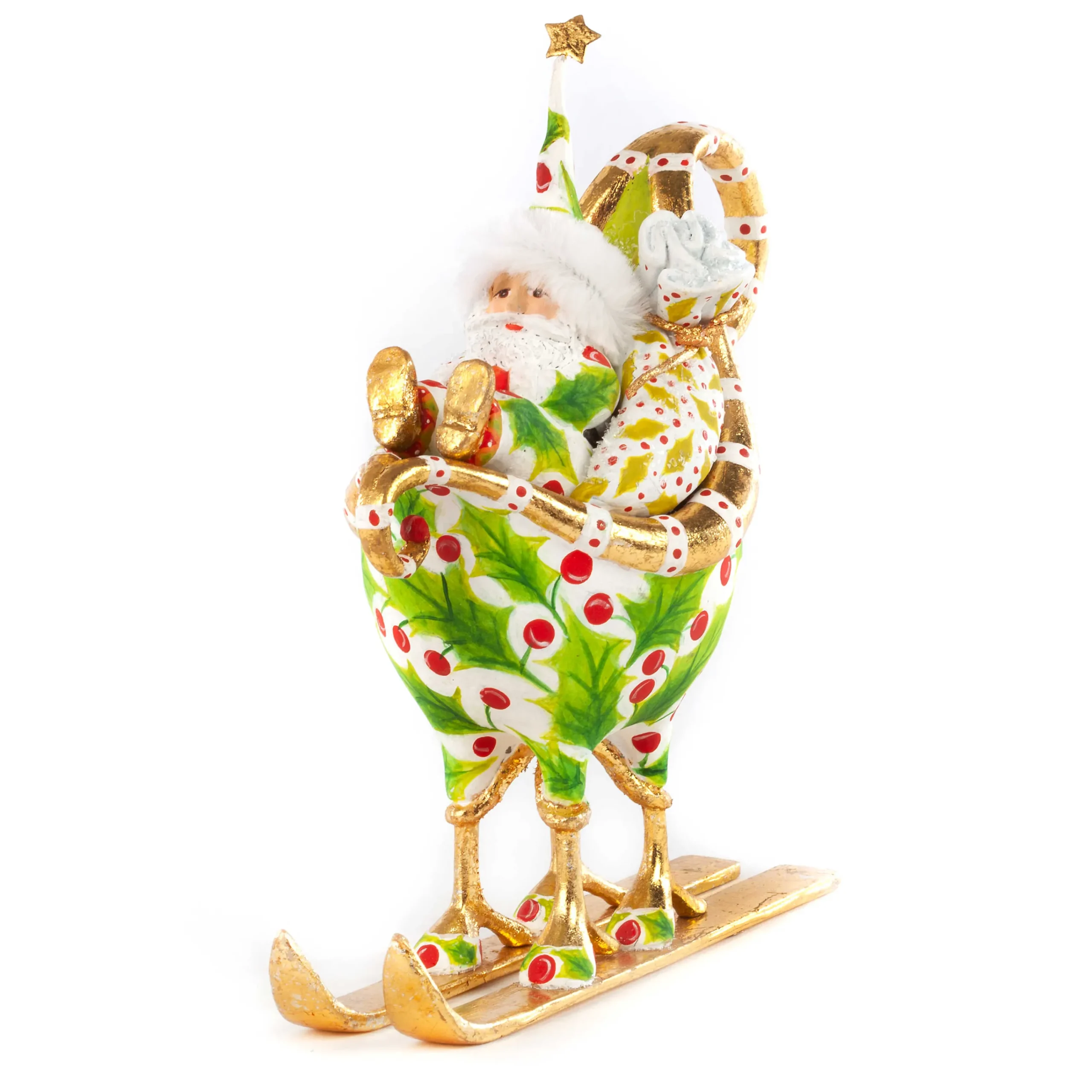 MacKenzie-Childs Patience Brewster Dash Away Santa in Sleigh Ornament| Holiday