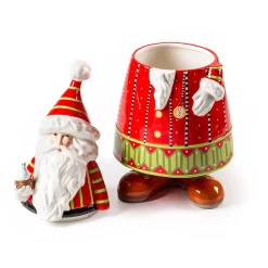 MacKenzie-Childs Patience Brewster Dash Away Santa Cookie Jar| Holiday|Kitchen Storage & Organization