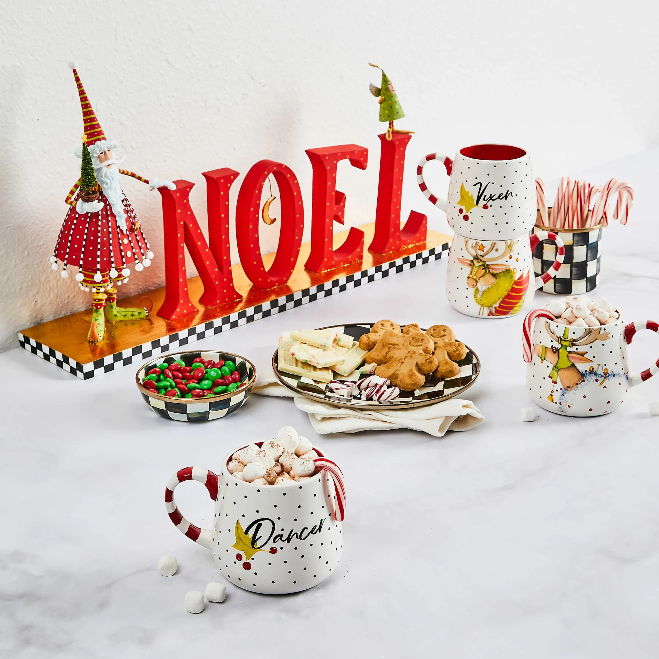 MacKenzie-Childs Patience Brewster Dash Away NOEL Decor| Holiday