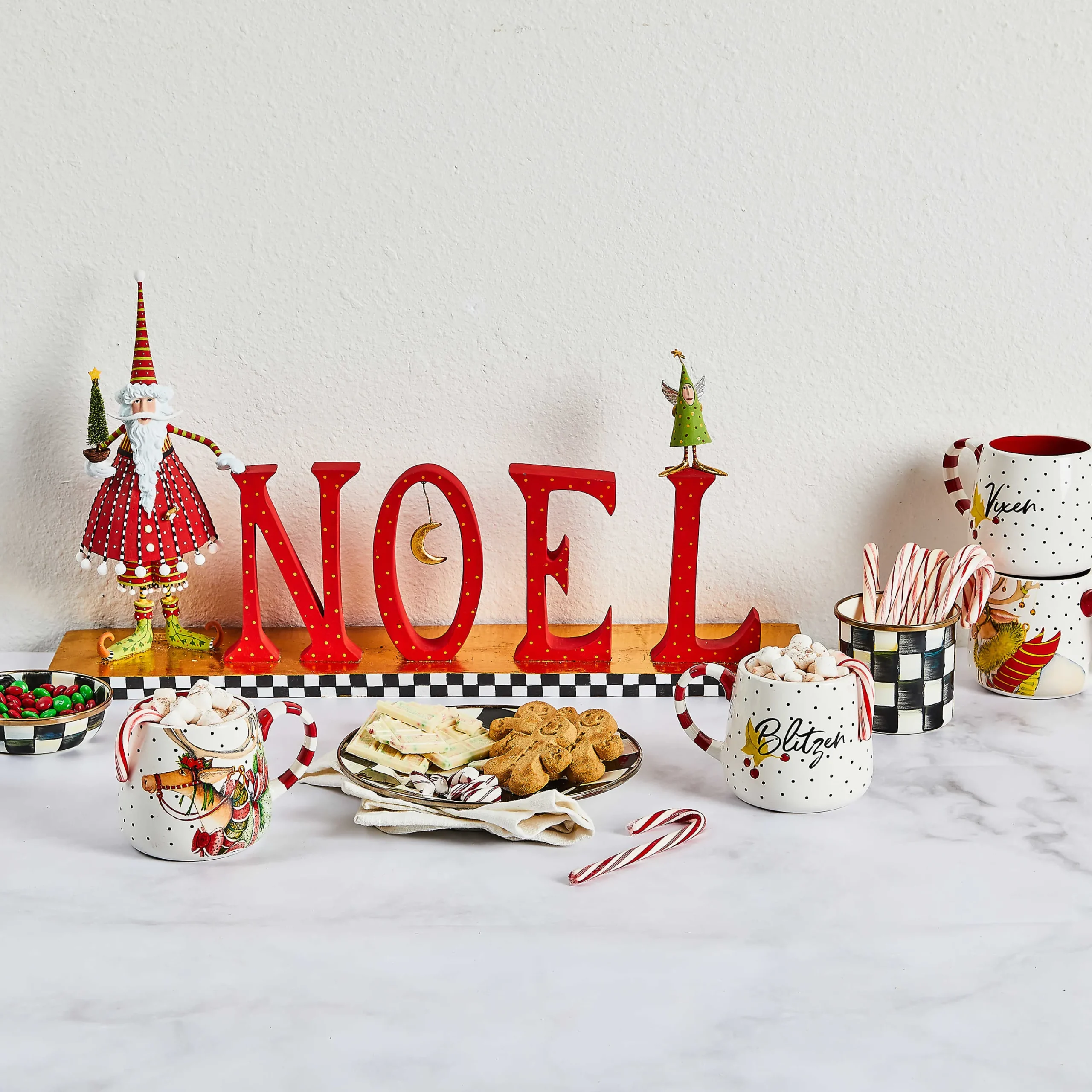 MacKenzie-Childs Patience Brewster Dash Away NOEL Decor| Holiday
