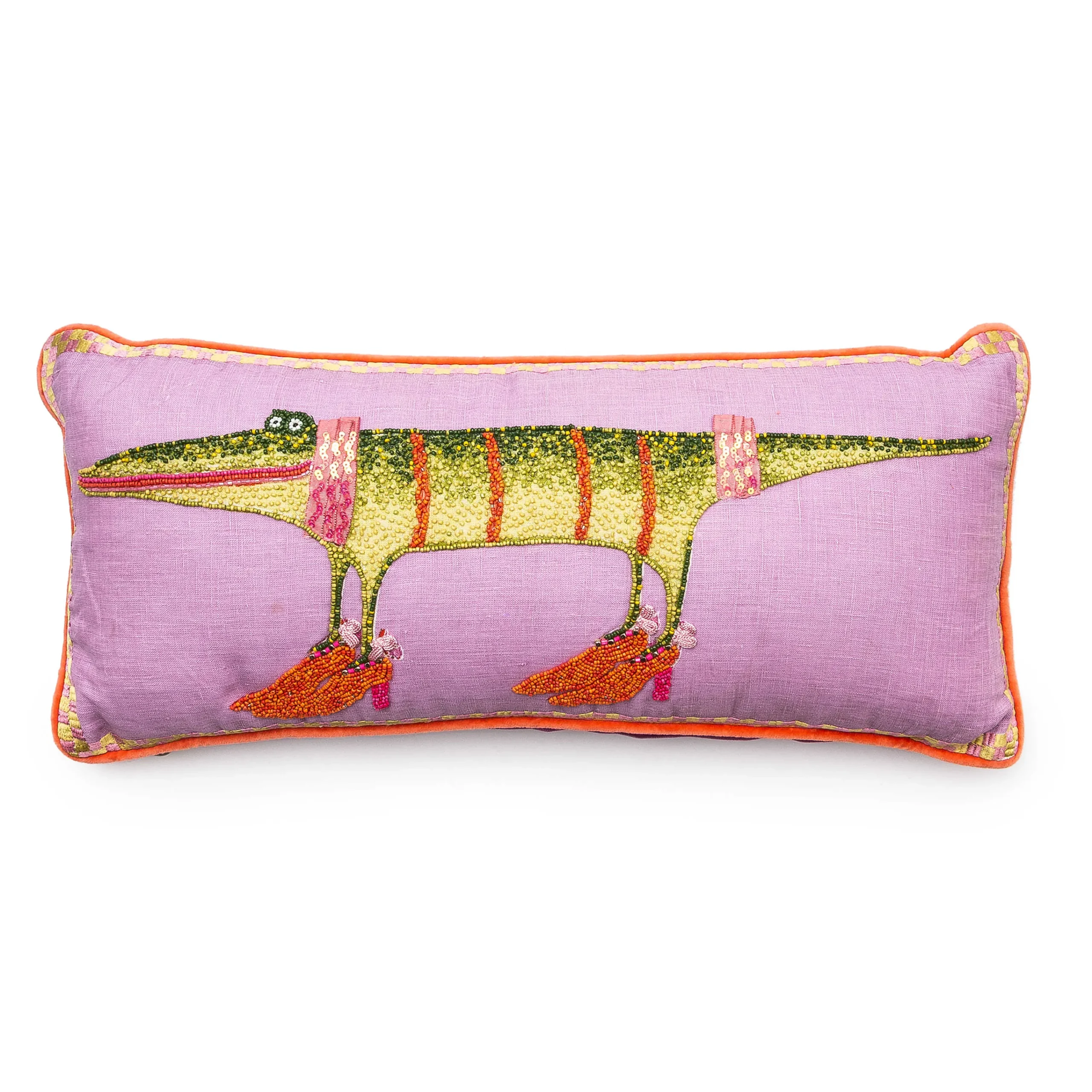 MacKenzie-Childs Patience Brewster Gloria Alligator Lumbar Pillow| Pillows, Throws, & Cushions