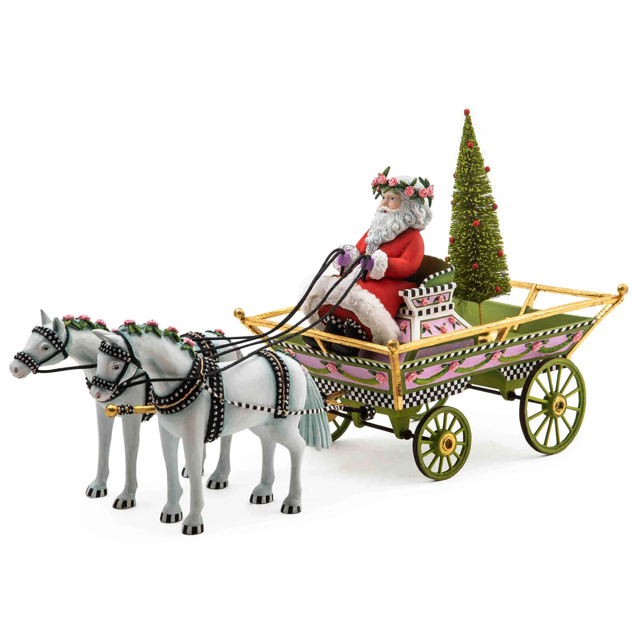 MacKenzie-Childs Patience Brewster Holiday Caroler Horse Drawn Sleigh| Holiday