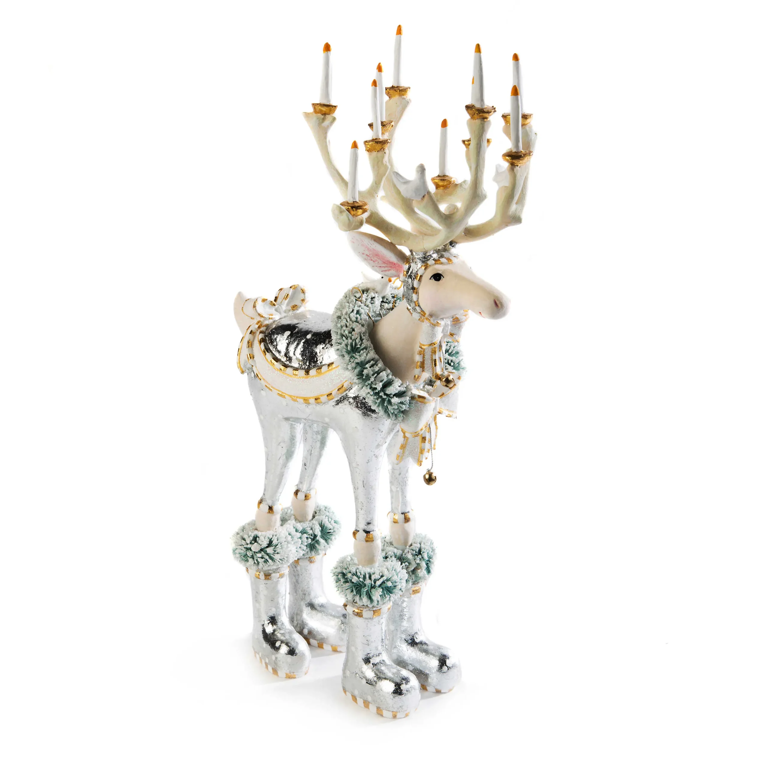 MacKenzie-Childs Patience Brewster Moonbeam Dasher Reindeer Figure| Holiday|Room Accents