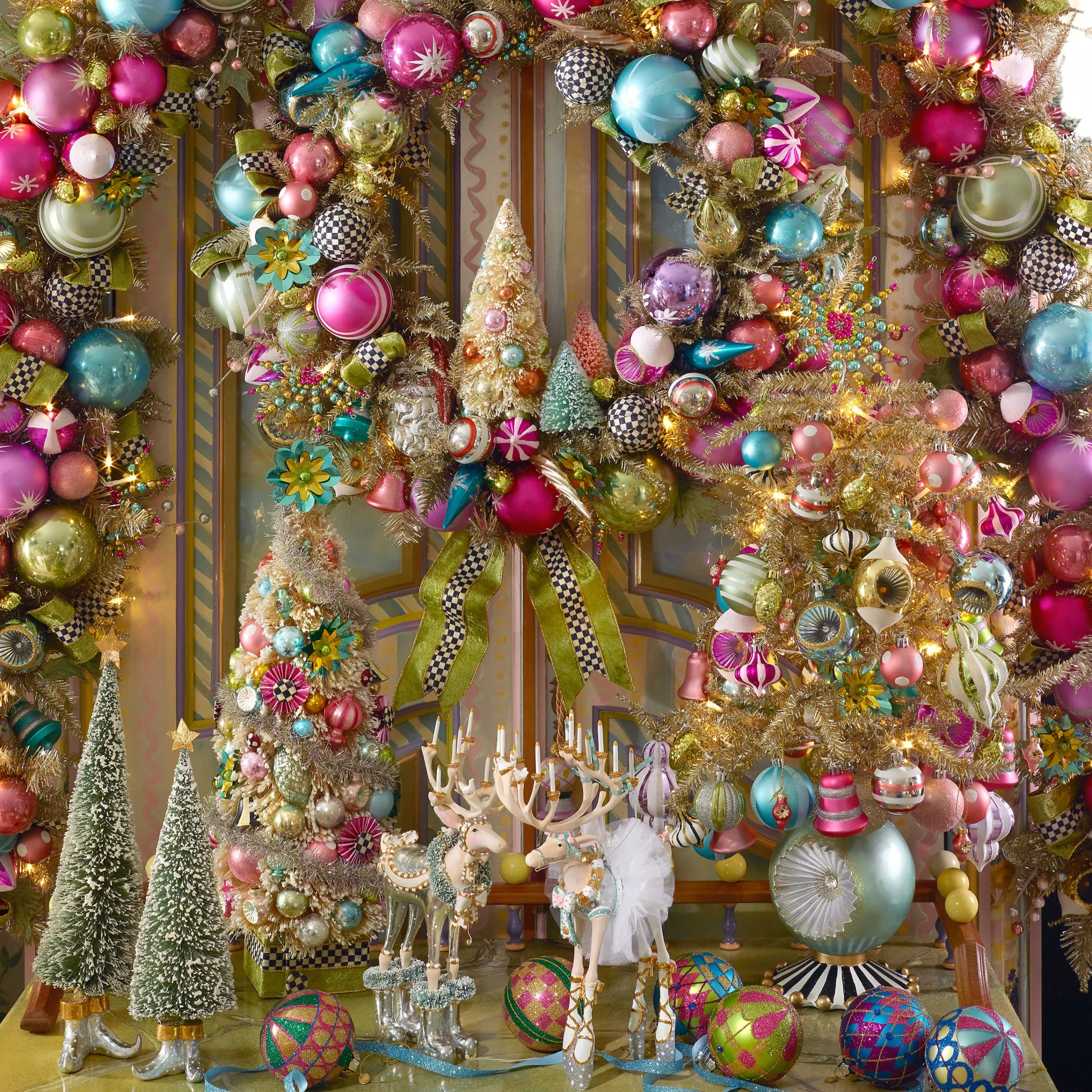 MacKenzie-Childs Patience Brewster Moonbeam Sisal Elf Tree Figures| Holiday|Room Accents