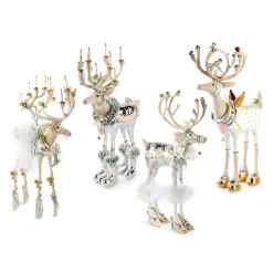 MacKenzie-Childs Patience Brewster Moonbeam Reindeer Figure Set-A| Holiday|Room Accents