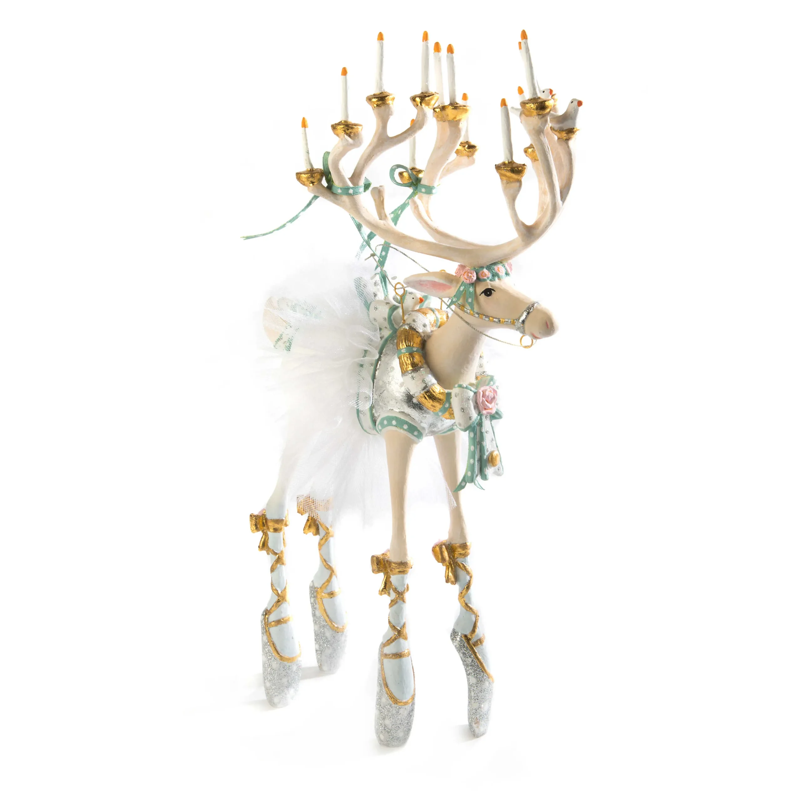 MacKenzie-Childs Patience Brewster Moonbeam Dancer Reindeer Figure| Holiday|Room Accents