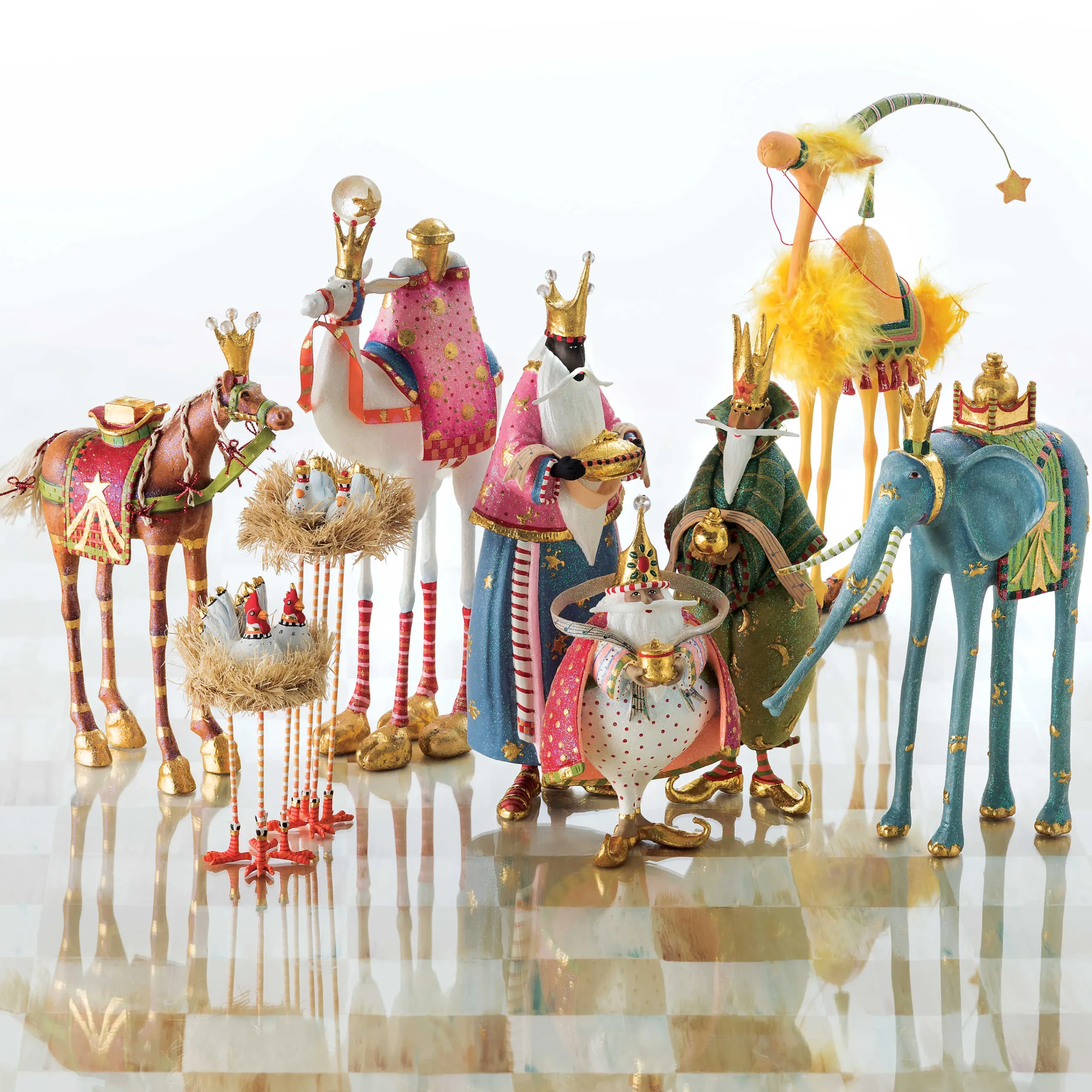 MacKenzie-Childs Patience Brewster Nativity World Magi Figures| Holiday|Room Accents