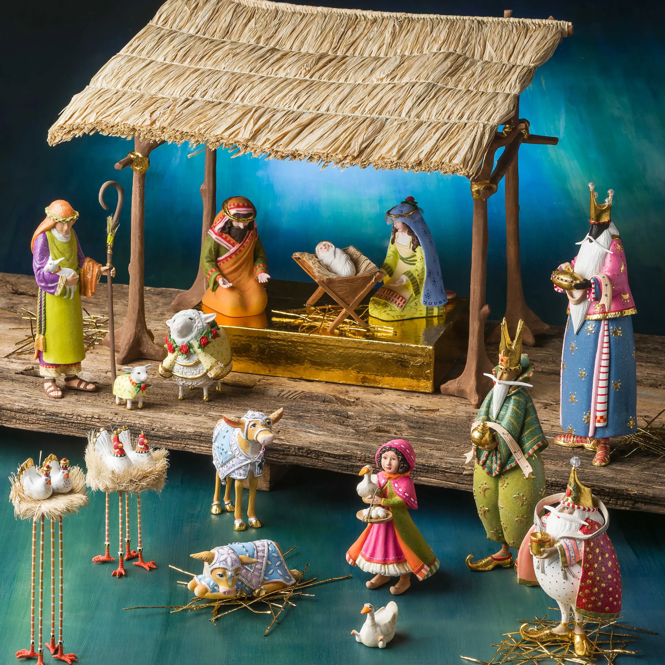 MacKenzie-Childs Patience Brewster Nativity World Magi Figures| Holiday|Room Accents