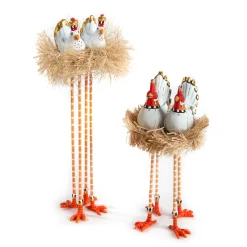 MacKenzie-Childs Patience Brewster Nativity Chicken  Dove Figures| Holiday|Room Accents
