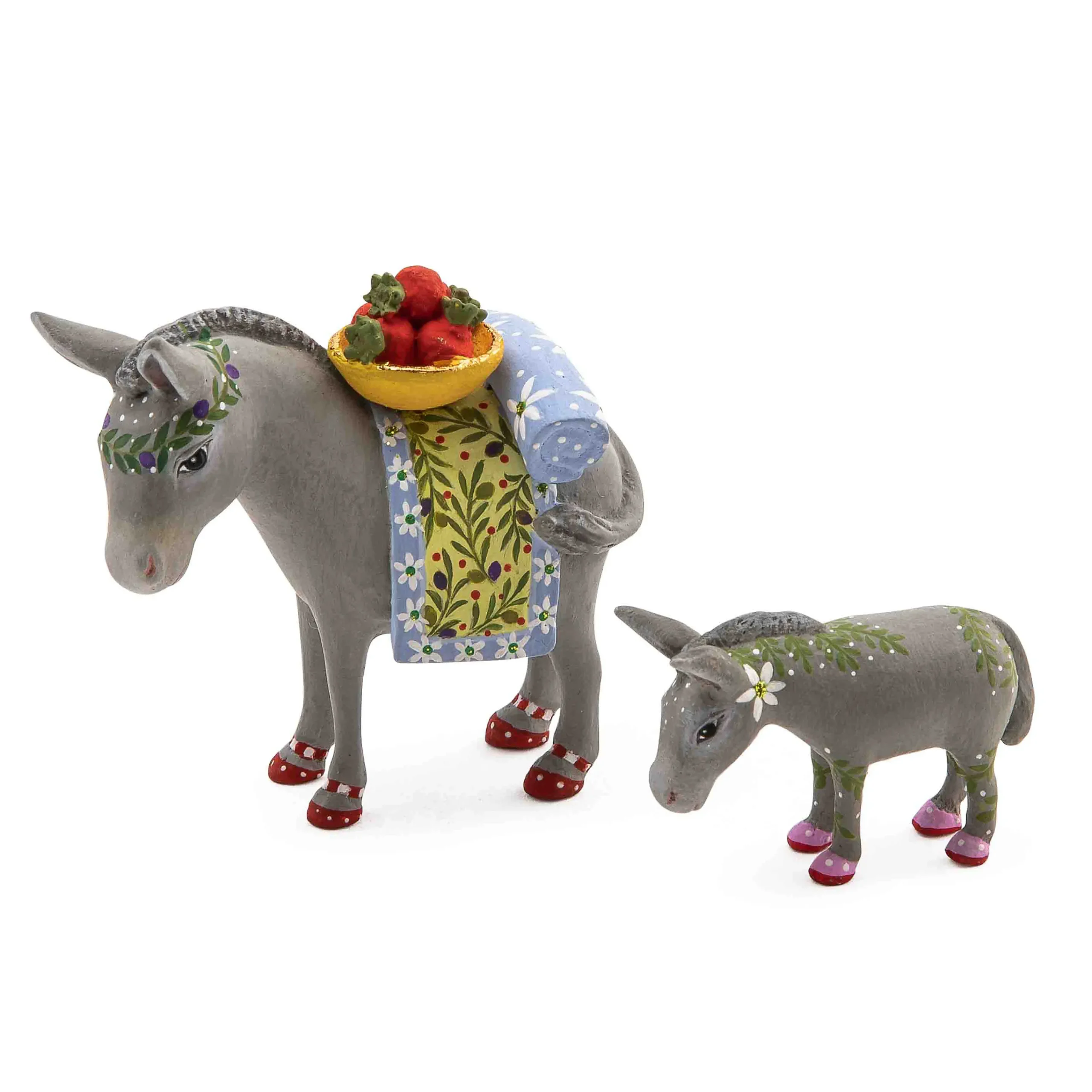 MacKenzie-Childs Patience Brewster Nativity Mother Baby Donkey Mini Figures| Holiday