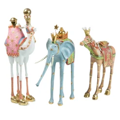 MacKenzie-Childs Patience Brewster Nativity Magi Animal Figures, Set of 3| Holiday|Room Accents