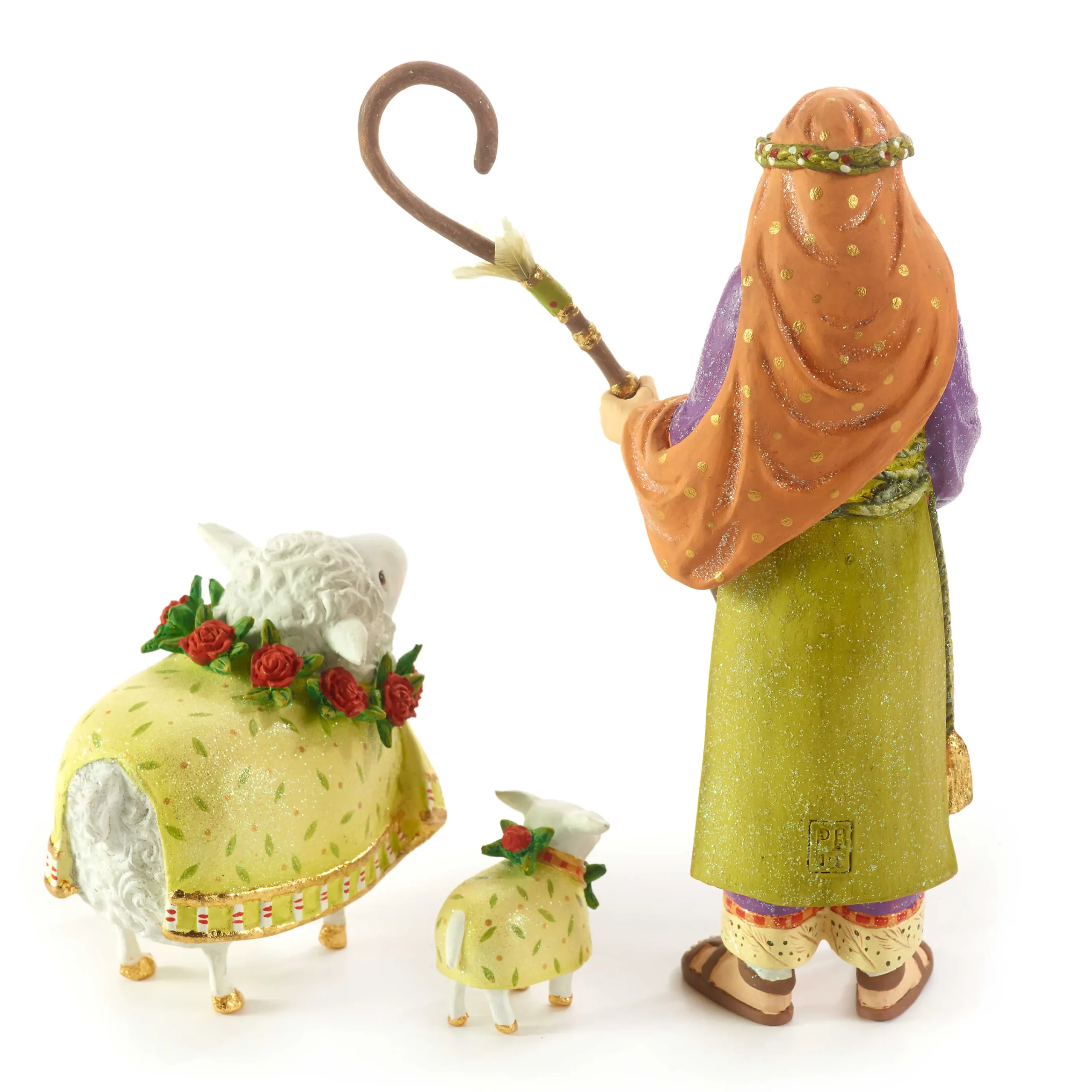 MacKenzie-Childs Patience Brewster Nativity Shepherd Sheep Figures| Holiday|Room Accents