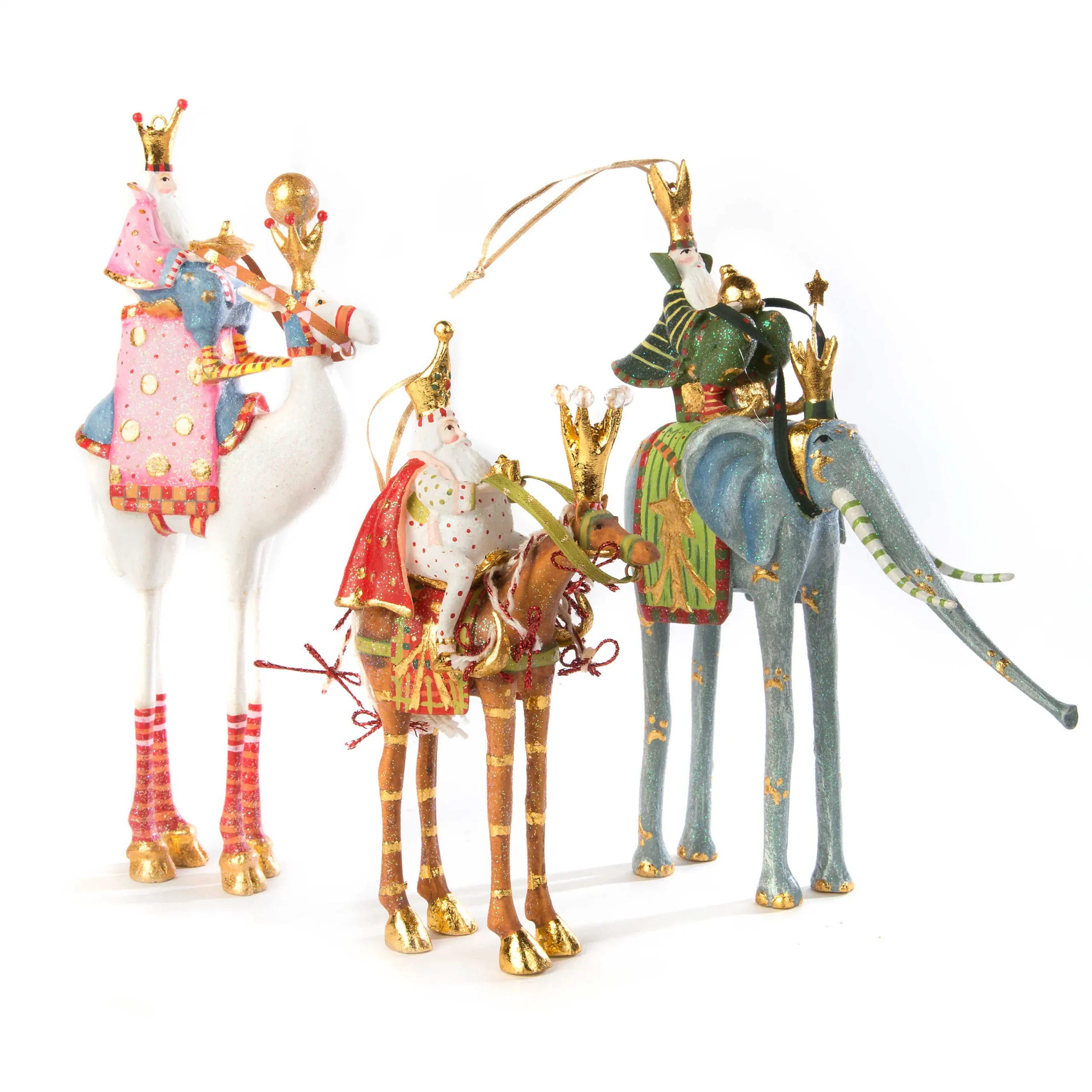 MacKenzie-Childs Patience Brewster Nativity Casper on Elephant Ornament| Holiday