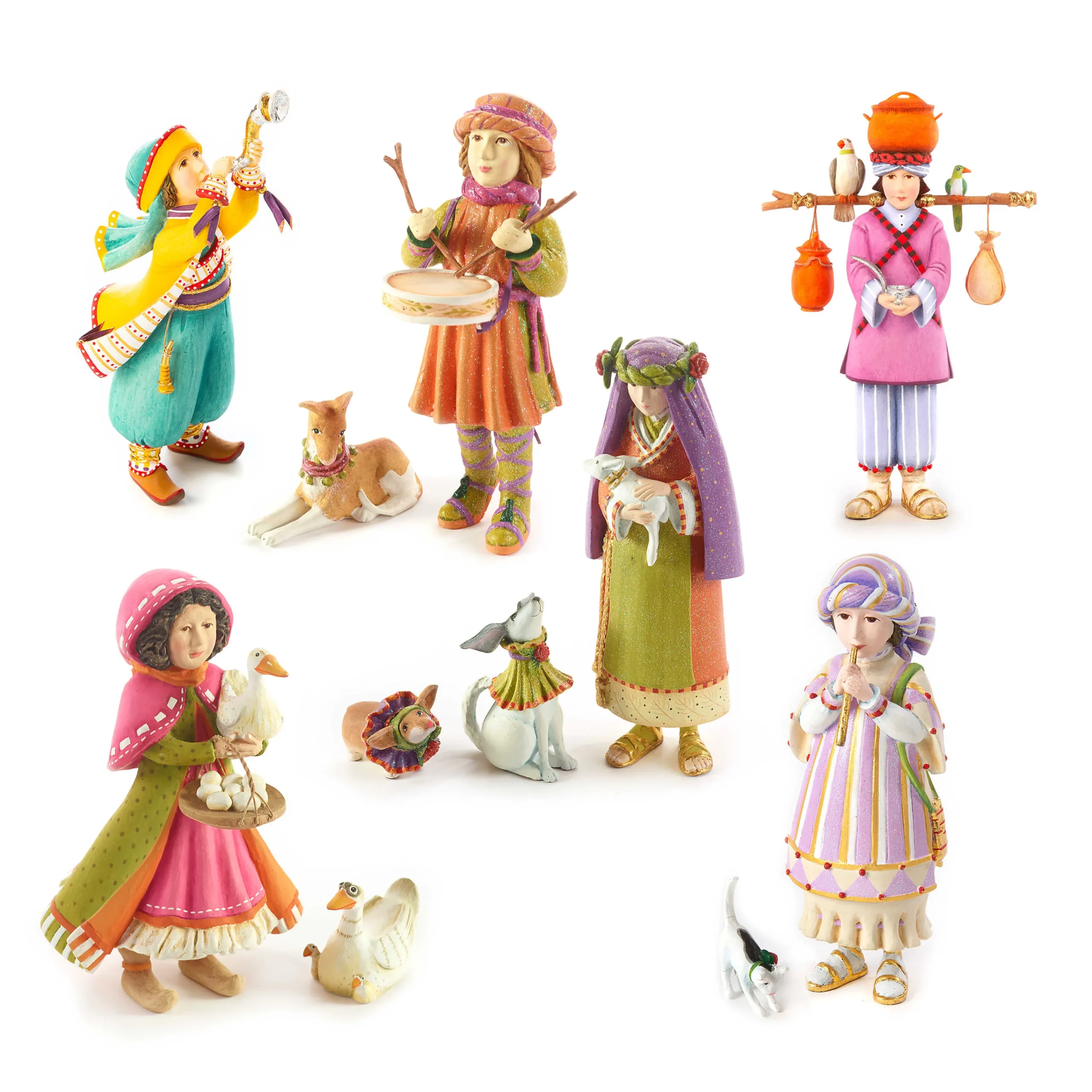 MacKenzie-Childs Patience Brewster Nativity Manger Figures Set| Holiday|Room Accents