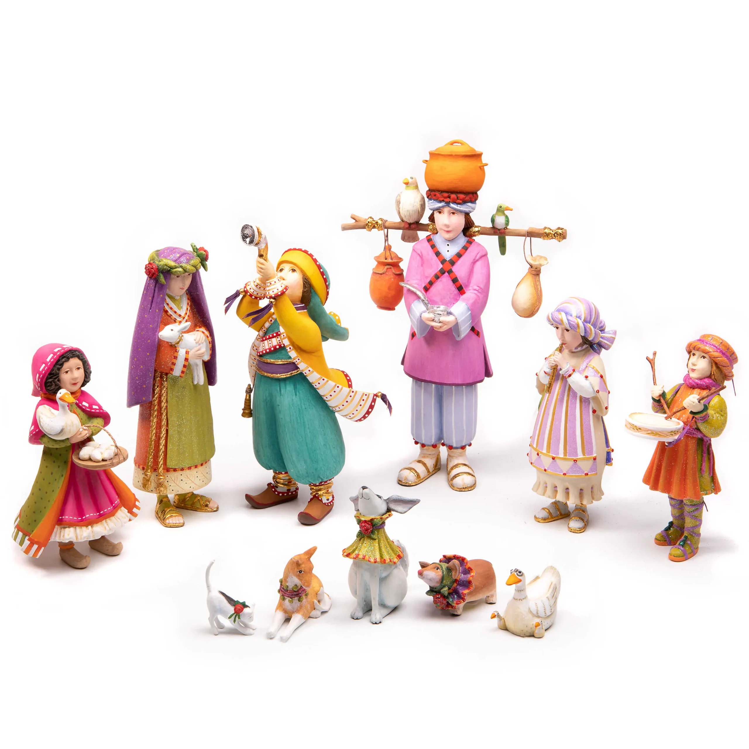 MacKenzie-Childs Patience Brewster Nativity Manger Figures Set| Holiday|Room Accents
