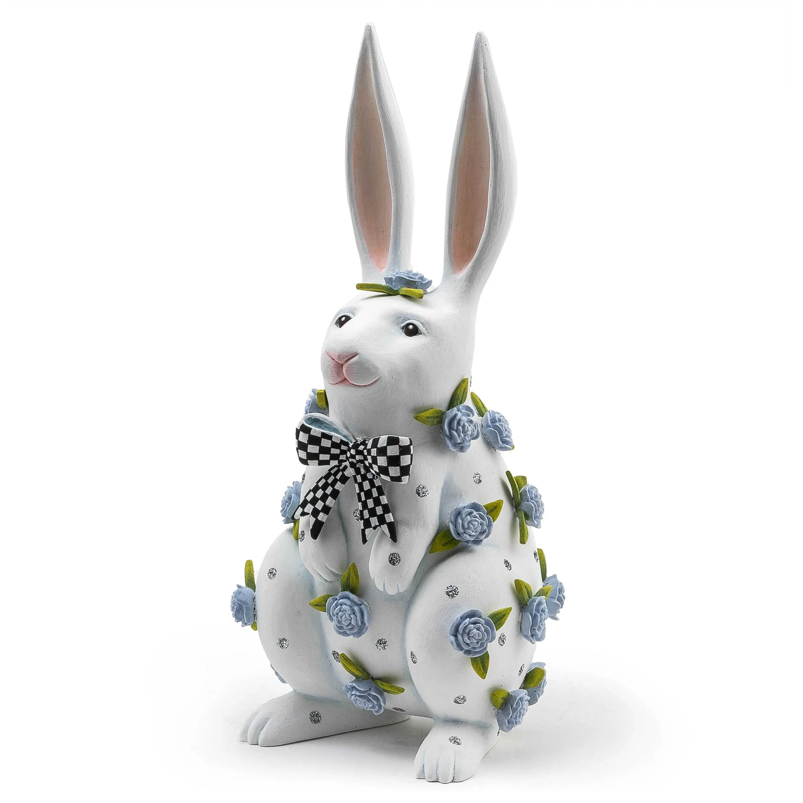MacKenzie-Childs Patience Brewster Periwinkle Peony Standing Rabbit| Easter|Spring