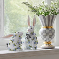 MacKenzie-Childs Patience Brewster Periwinkle Peony Standing Rabbit| Easter|Spring