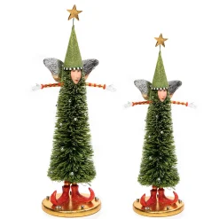 MacKenzie-Childs Patience Brewster Sisal Angel Tree Figures, Set of 2| Holiday|Room Accents