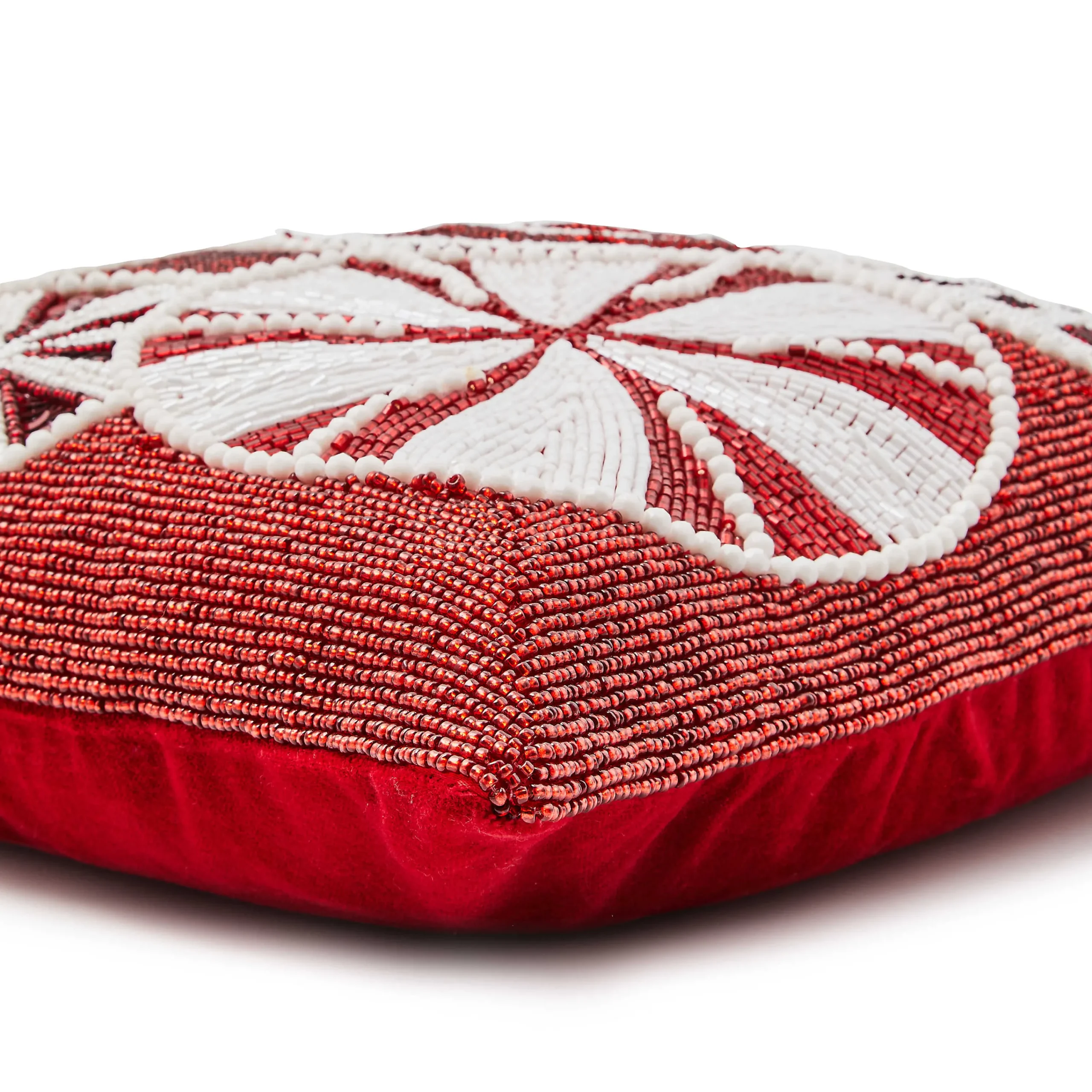 MacKenzie-Childs Peppermint Beaded Throw Pillow| Pillows, Throws, & Cushions