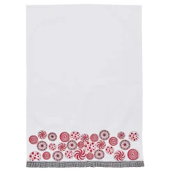 MacKenzie-Childs Peppermint Embroidered Dish Towel| Holiday|Kitchen & Table Linens