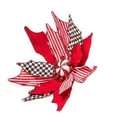 MacKenzie-Childs Peppermint Poinsettia Clip| Holiday|Decor Sets