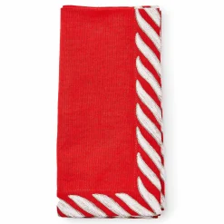 MacKenzie-Childs Peppermint Red Napkin| Table Accessories|Kitchen & Table Linens