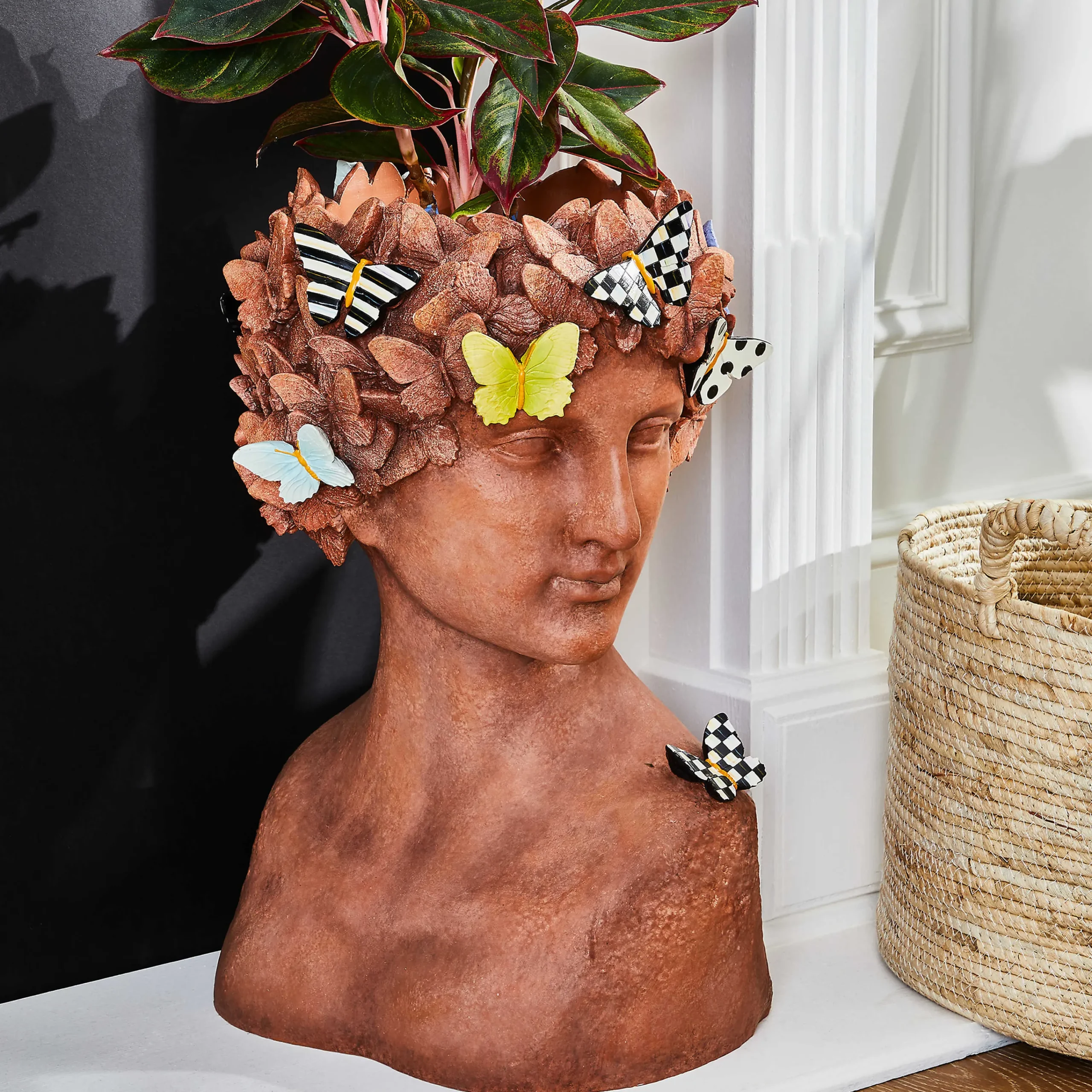 MacKenzie-Childs Persephone Large Bust Planter| Outdoor|Room Accents