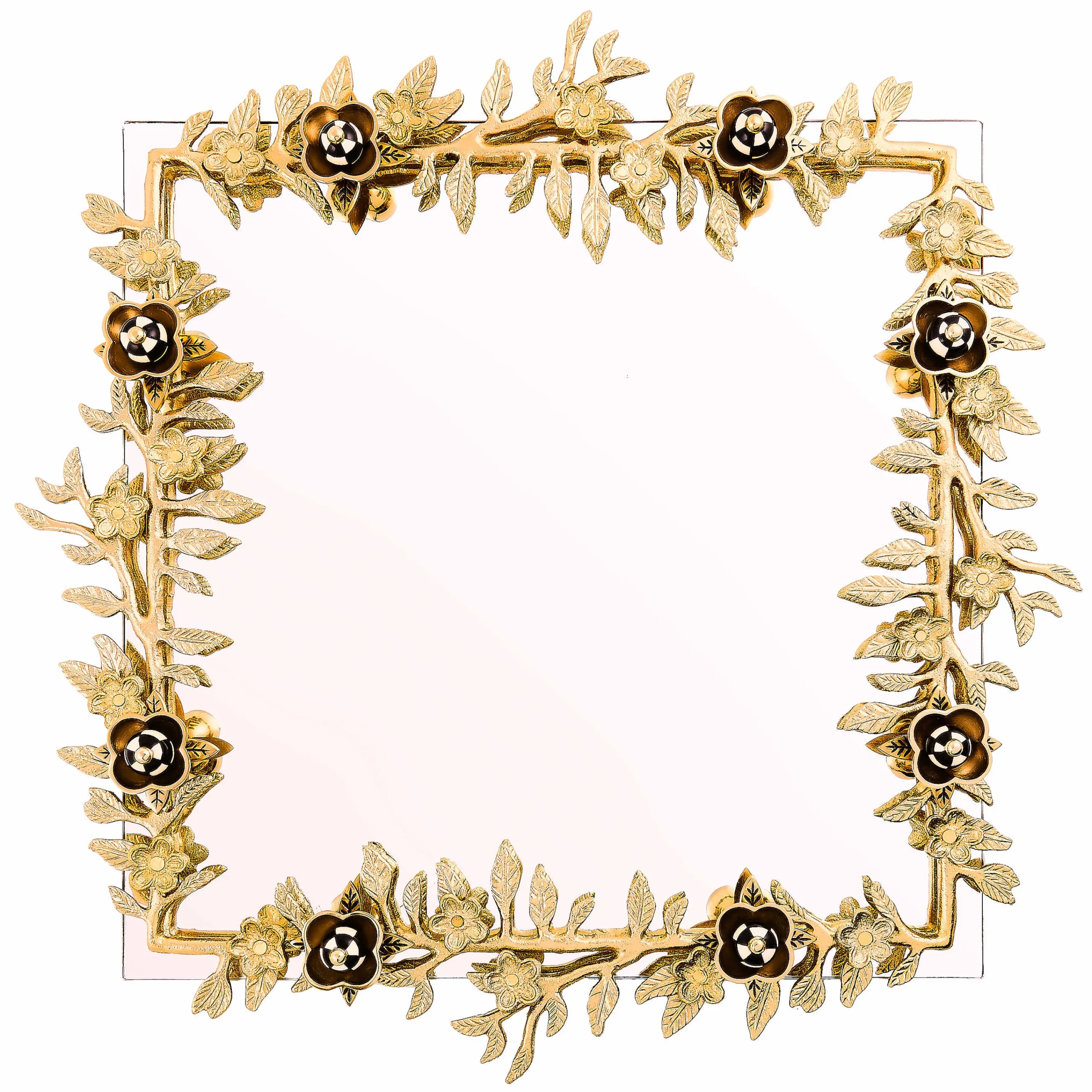 MacKenzie-Childs Petal Square Gold Wall Mirror| Room Accents