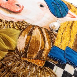 MacKenzie-Childs Pig With Pearl Earring Throw Pillow| Pillows, Throws, & Cushions