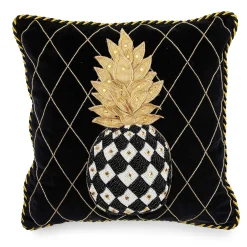MacKenzie-Childs Pineapple Black Pillow| Pillows, Throws, & Cushions