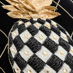 MacKenzie-Childs Pineapple Black Pillow| Pillows, Throws, & Cushions