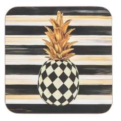 MacKenzie-Childs Pineapple Cork Back Coasters, Set of 4| Table Accessories|Kitchen & Table Linens